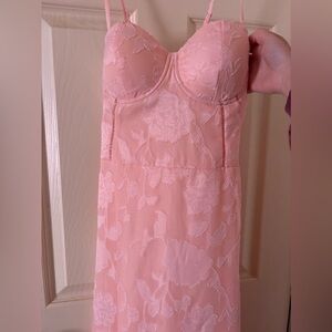 Long pink prom dress